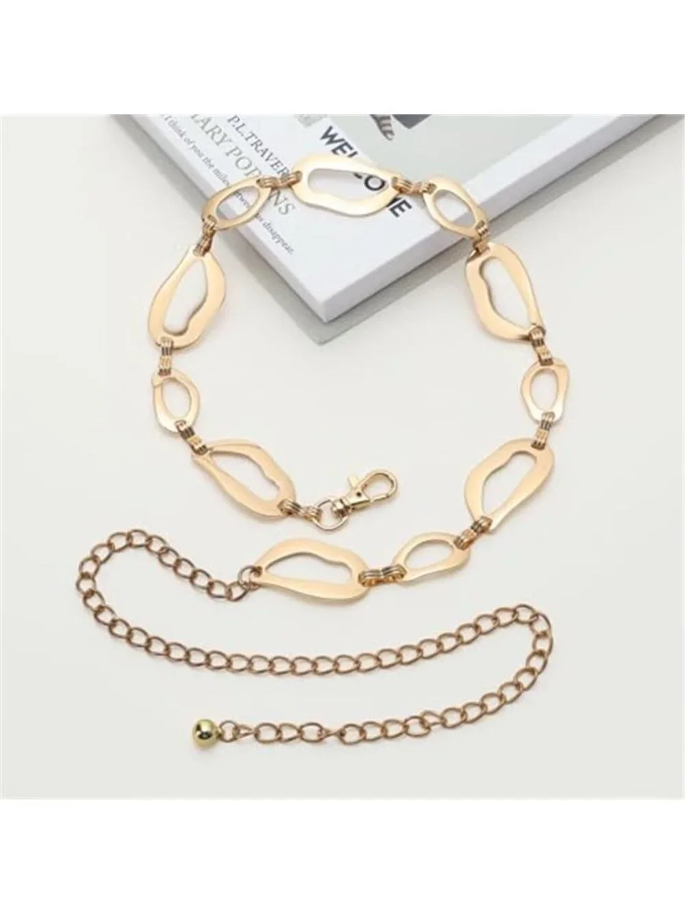 Chian Belt for Women Fashion Boho Metal Waist Body Chain Circle Link Belt